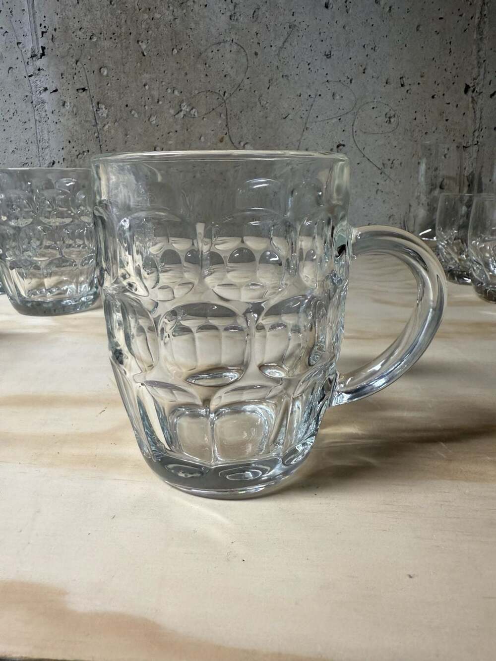 Set of 4 Arcoroc France Britannia Dimpled Glass Beer Mugs - Picture 2 of 3